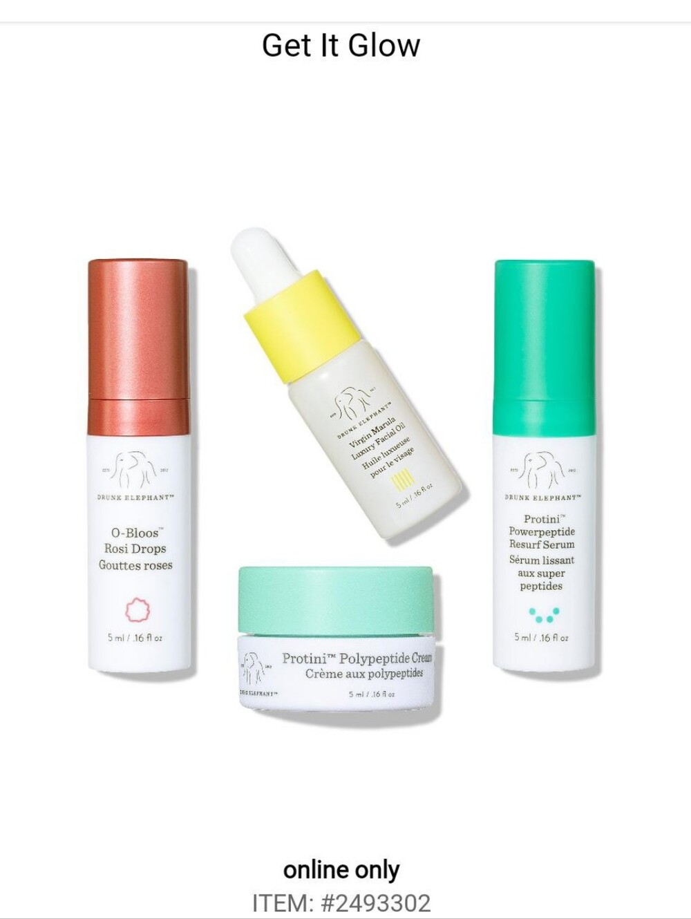 New Drunk Elephant The Littles Get It Glow Sephora Beauty Insider Set Bundle